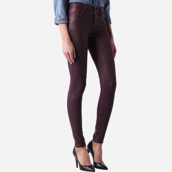 DIESEL Women's Skinzee Coated Super Slim Stretch Jeans Wash 0662E W29xL32 - Picture 1 of 16